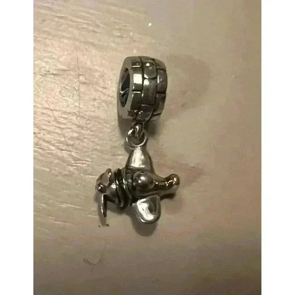 925 Silver | Airplane Dangle Charm Bracelet Bead - Picture 1 of 5